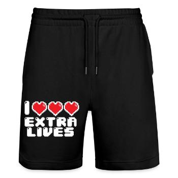 Coeur Pixel Extrême - Short de jogging bio TRAINER Stanley/Stella unisexe - noir - Devant - Nik (191cm) & Marisol (170cm)
