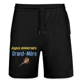 Alles Gute zum Geburtstag Oma - Stanley/Stella Unisex Bio Joggingshorts Trainer  - Schwarz - Vorne - Nik (191cm) & Marisol (170cm)