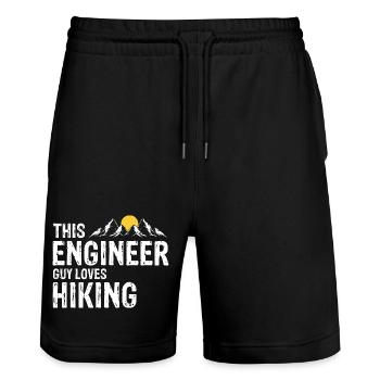 Ingénieur qui fait des randonnées Proud Trail Trekker Outdoor Fan - Short de jogging bio TRAINER Stanley/Stella unisexe - noir - Devant - Nik (191cm) & Marisol (170cm)
