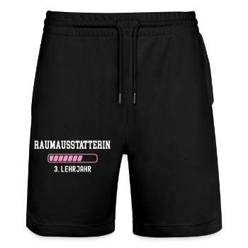 Interior decorator apprenticeship 3 year of decoration apprenticeship - Stanley/Stella Trainer Unisex Organic Jogging Shorts - black - Front - Nik (191cm) & Marisol (170cm)