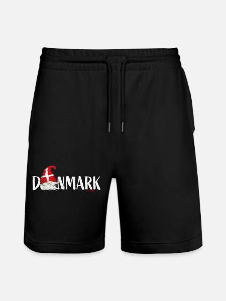 Danmark Lettering Gnome Denmark Flag - Stanley/Stella Trainer Unisex Organic Jogging Shorts - black