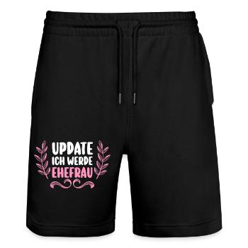 Bachelor Party Team Bride Hen Party - Stanley/Stella Trainer Unisex Organic Jogging Shorts - black - Front - Nik (191cm) & Marisol (170cm)