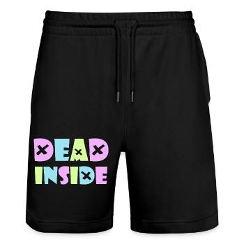 Dead Inside Kawaii Emo Punk Rock Anime Gothic Goth - Stanley/Stella Unisex Bio Joggingshorts Trainer  - Schwarz - Vorne - Nik (191cm) & Marisol (170cm)