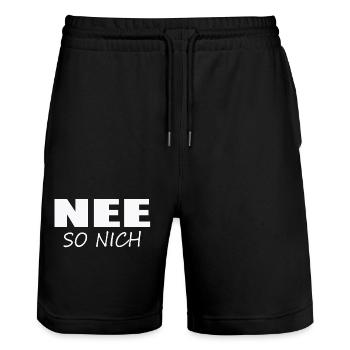 NO - NOT LIKE THAT - Stanley/Stella Trainer Unisex Organic Jogging Shorts - black - Front - Nik (191cm) & Marisol (170cm)