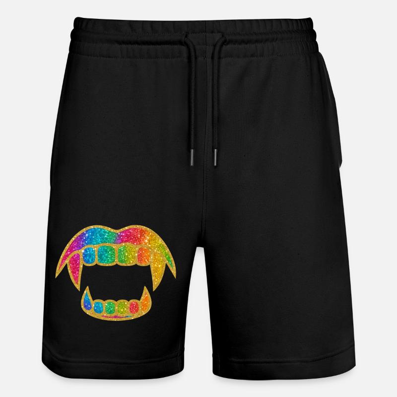 Bouche à paillettes arc-en-ciel - Short de jogging bio TRAINER Stanley/Stella unisexe - noir