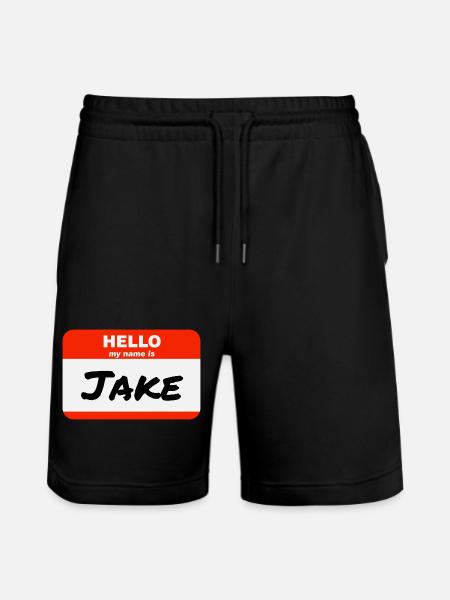 Bonjour, je m’appelle Jake Étiquette Nom Tag - Short de jogging bio TRAINER Stanley/Stella unisexe - noir
