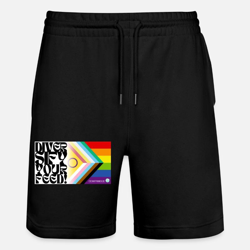 🌈♿ Fierté et handicap – y compris le drapeau - Short de jogging bio TRAINER Stanley/Stella unisexe - noir