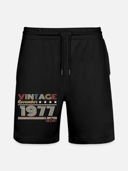 November 1977 - Stanley/Stella Trainer Unisex Organic Jogging Shorts - black