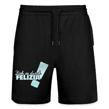 Prénom Felizia - Short de jogging bio TRAINER Stanley/Stella unisexe - noir - Devant - Nik (191cm) & Marisol (170cm)