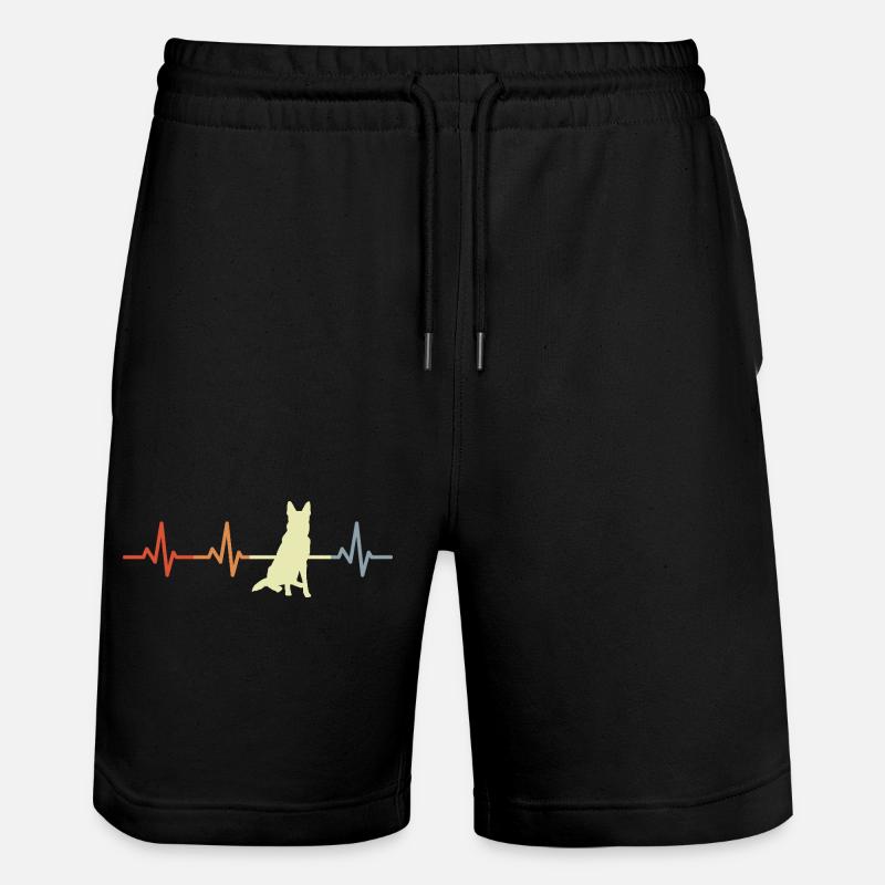 German Shepherd heartbeat - Stanley/Stella Trainer Unisex Organic Jogging Shorts - black