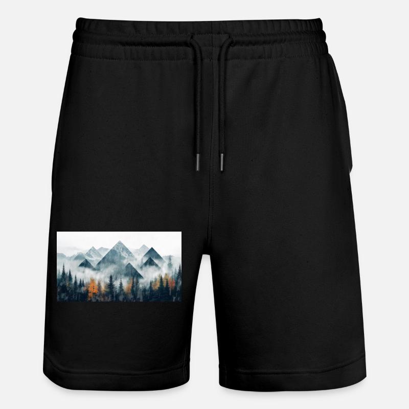 Wald Berge - Stanley/Stella Unisex Bio Joggingshorts Trainer  - Schwarz