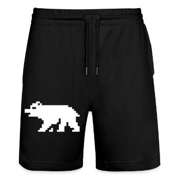 8bit pixel bär - Stanley/Stella Unisex Bio Joggingshorts Trainer  - Schwarz - Vorne - Nik (191cm) & Marisol (170cm)