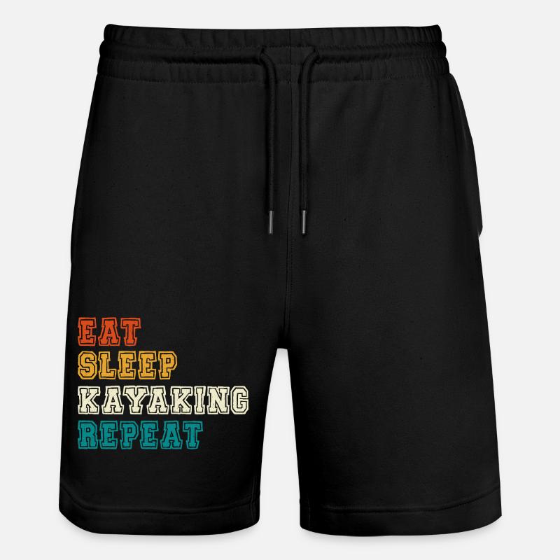 Eat Sleep Kayaking Repeat - Stanley/Stella Trainer Unisex Organic Jogging Shorts - black