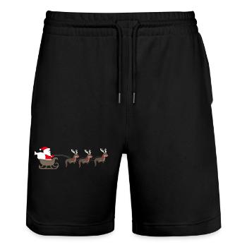 Sea Otter Cartoon Christmas Gift - Stanley/Stella Trainer Unisex Organic Jogging Shorts - black - Front - Nik (191cm) & Marisol (170cm)