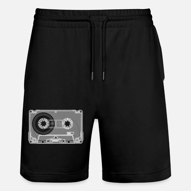 Cassette Retro Print - Short de jogging bio TRAINER Stanley/Stella unisexe - noir