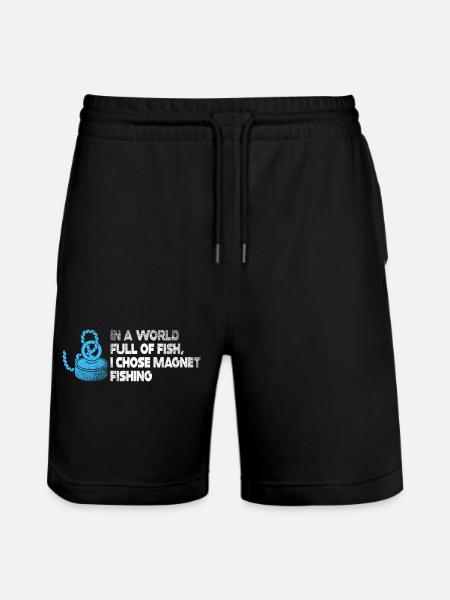 Neodymium Magnet Fishing Magnetic Fisher - Stanley/Stella Trainer Unisex Organic Jogging Shorts - black