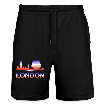 Pente de la ligne d’horizon de Londres - Short de jogging bio TRAINER Stanley/Stella unisexe - noir - Devant - Nik (191cm) & Marisol (170cm)