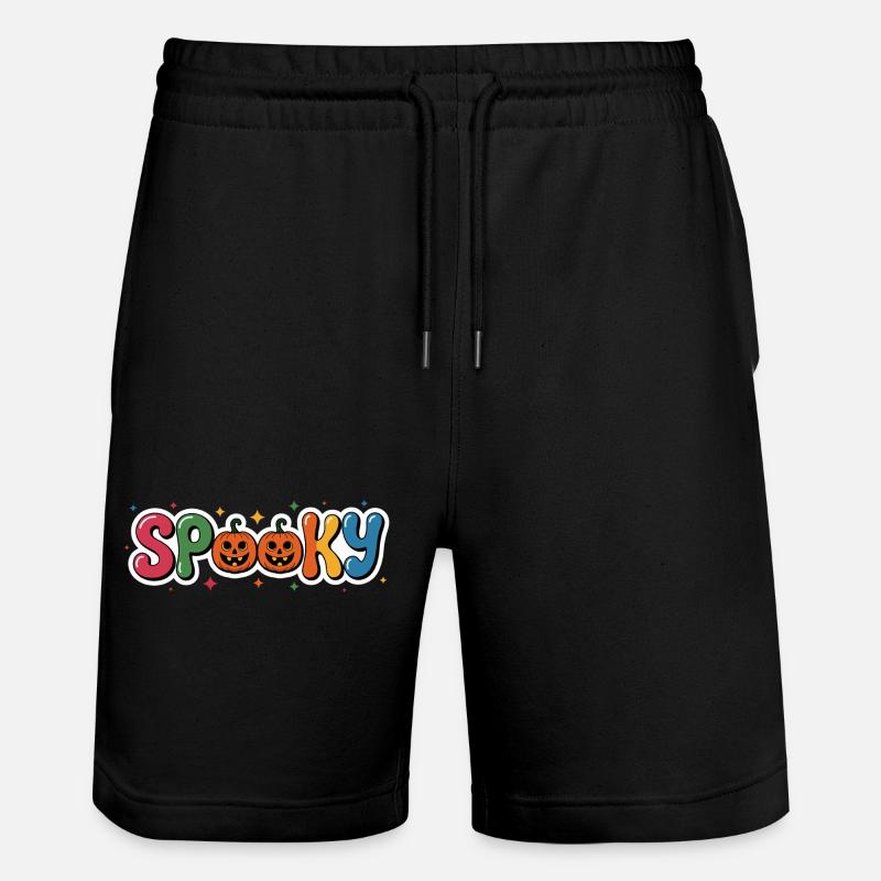 Spooky Pumpkin Lettering - Stanley/Stella Trainer Unisex Organic Jogging Shorts - black