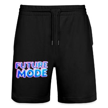 Future Mode Neon Licht - Stanley/Stella Unisex Bio Joggingshorts Trainer  - Schwarz - Vorne - Nik (191cm) & Marisol (170cm)