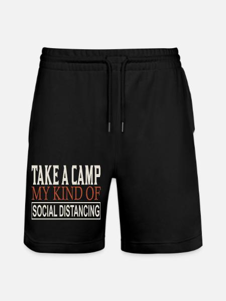 Take a Camp My Social Distancing - Stanley/Stella Trainer Unisex Organic Jogging Shorts - black