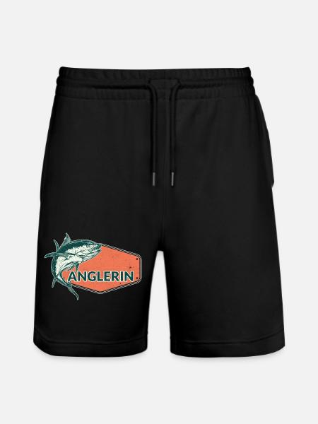 Anglerin Fish USA Design - Stanley/Stella Trainer Unisex Organic Jogging Shorts - black