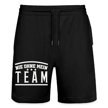My Team - Stanley/Stella Trainer Unisex Organic Jogging Shorts - black - Front - Nik (191cm) & Marisol (170cm)