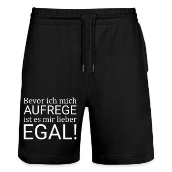 Avant de m’énerver, je préfère ne pas m’en soucier - Short de jogging bio TRAINER Stanley/Stella unisexe - noir - Devant - Nik (191cm) & Marisol (170cm)