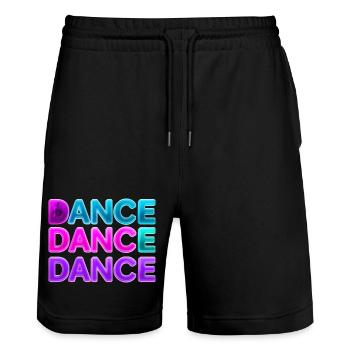DANCE DANCE DANCE – Neon 80s with speakers - Stanley/Stella Trainer Unisex Organic Jogging Shorts - black - Front - Nik (191cm) & Marisol (170cm)
