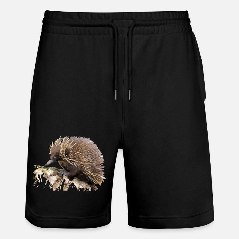 Hérisson en aquarelle sur rocher - Short de jogging bio TRAINER Stanley/Stella unisexe - noir