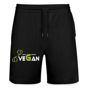 pure_vegan_power - Short de jogging bio TRAINER Stanley/Stella unisexe - noir - Devant - Nik (191cm) & Marisol (170cm)