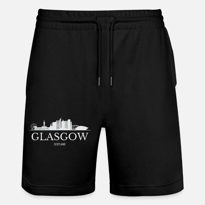 Glasgow Skyline, Glasgow, Écosse - Short de jogging bio TRAINER Stanley/Stella unisexe - noir