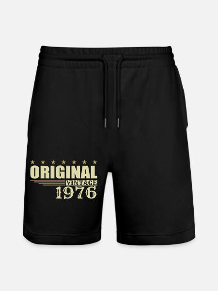 1976 Birthday 1976 - Stanley/Stella Trainer Unisex Organic Jogging Shorts - black