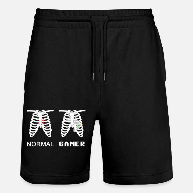 Gamer Anatomie Skelett 8bit - Stanley/Stella Unisex Bio Joggingshorts Trainer  - Schwarz