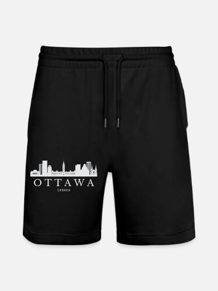 Ottawa Skyline, Ottawa Canada - Stanley/Stella Trainer Unisex Organic Jogging Shorts - black