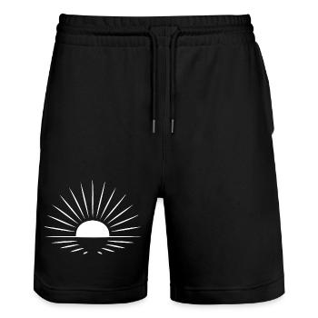 Sunrise Balance Minimalist Mindfulness - Stanley/Stella Trainer Unisex Organic Jogging Shorts - black - Front - Nik (191cm) & Marisol (170cm)