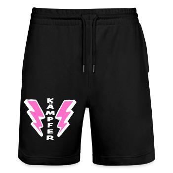 Encourager Gift: Fighter - Stanley/Stella Trainer Unisex Organic Jogging Shorts - black - Front - Nik (191cm) & Marisol (170cm)