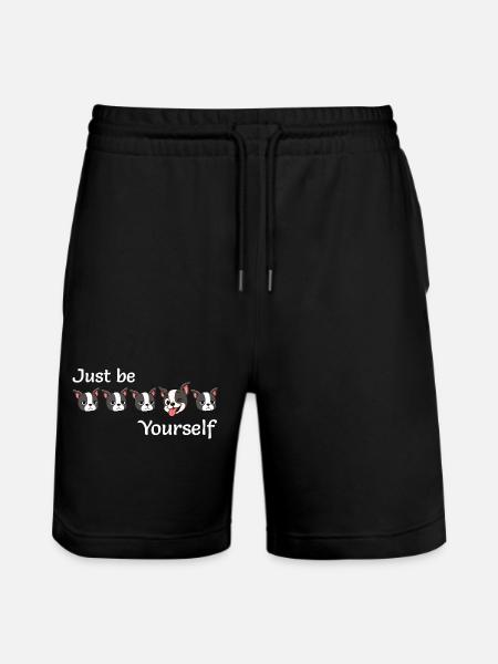 Boston - Soyez simplement - Vous-même - Texte blanc - Short de jogging bio TRAINER Stanley/Stella unisexe - noir