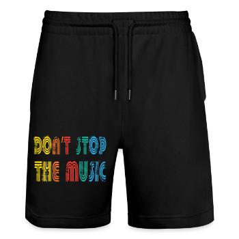 Don ́t stop music - Stanley/Stella Trainer Unisex Organic Jogging Shorts - black - Front - Nik (191cm) & Marisol (170cm)