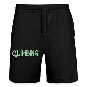 Kletter Graffiti Mint Design - Stanley/Stella Unisex Bio Joggingshorts Trainer  - Schwarz - Vorne - Nik (191cm) & Marisol (170cm)