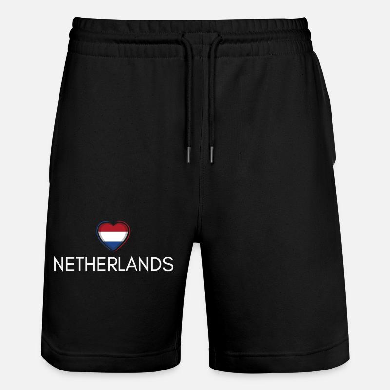 Cœur avec drapeau des Pays-Bas - Short de jogging bio TRAINER Stanley/Stella unisexe - noir