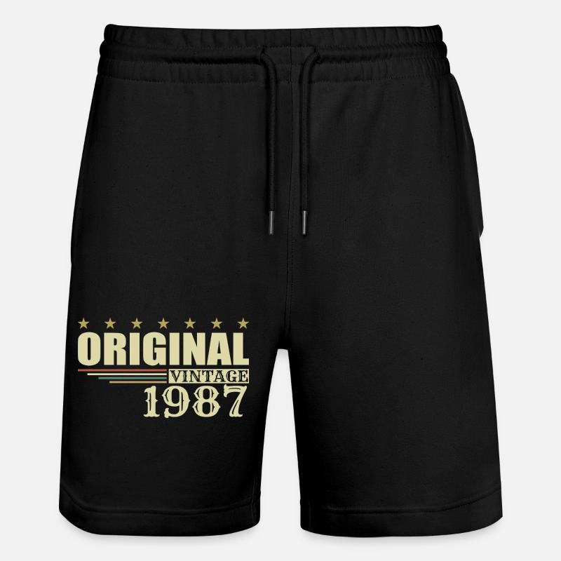 1987 Anniversaire 1987 - Short de jogging bio TRAINER Stanley/Stella unisexe - noir