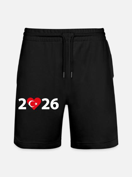 I love Türkei 2026, Urlaub in der Türkei 2026 - Stanley/Stella Unisex Bio Joggingshorts Trainer  - Schwarz