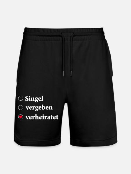 Relationship Status Selection Single - Married Heart - Stanley/Stella Trainer Unisex Organic Jogging Shorts - black
