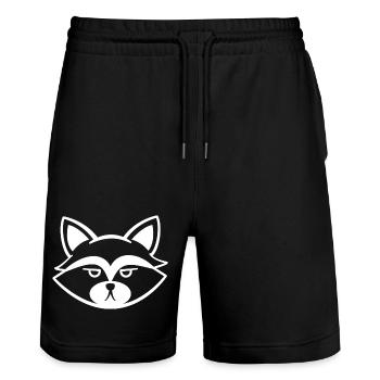 Grummeliger Waschbär Gesicht Schwarzweiß - Stanley/Stella Unisex Bio Joggingshorts Trainer  - Schwarz - Vorne - Nik (191cm) & Marisol (170cm)