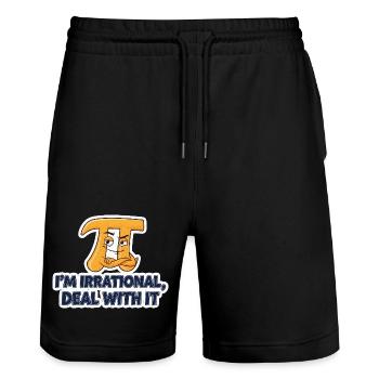 Irrationalität Spruch Mathematik - Stanley/Stella Unisex Bio Joggingshorts Trainer  - Schwarz - Vorne - Nik (191cm) & Marisol (170cm)