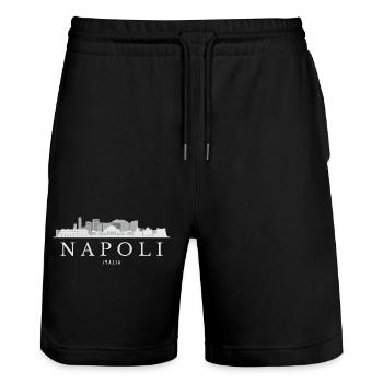 Silhouette de Naples, Naples Italie - Short de jogging bio TRAINER Stanley/Stella unisexe - noir - Devant - Nik (191cm) & Marisol (170cm)