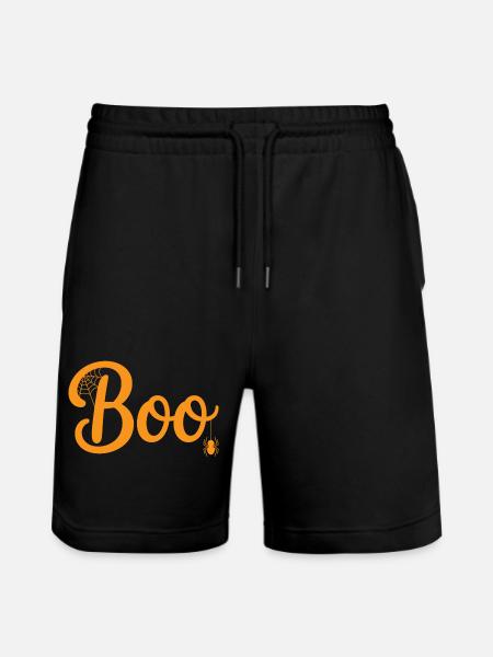 Boo Cobweb Orange Halloween - Stanley/Stella Trainer Unisex Organic Jogging Shorts - black