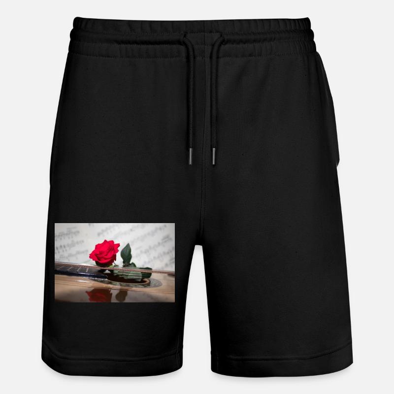 Red Rose à la guitare - Short de jogging bio TRAINER Stanley/Stella unisexe - noir