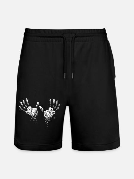 Chalk Handprint Chalk - Boulder / Climbing / Gym - Stanley/Stella Trainer Unisex Organic Jogging Shorts - black