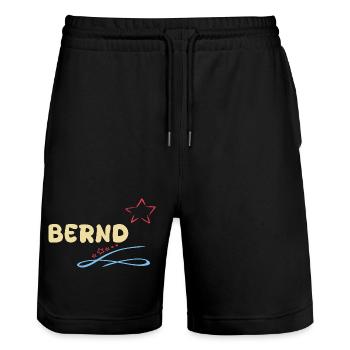 Gift Bernd - Stanley/Stella Trainer Unisex Organic Jogging Shorts - black - Front - Nik (191cm) & Marisol (170cm)